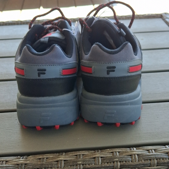Fila Men's Gray and Red Athletic Shoes - Picture 2 of 6